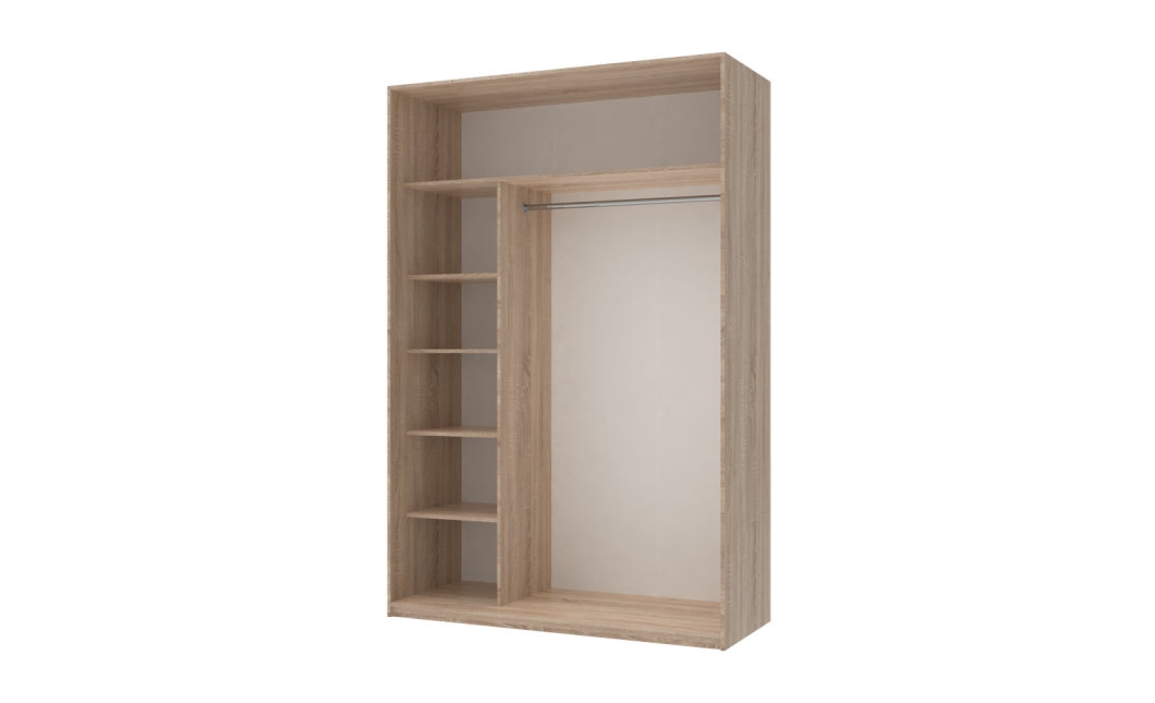 Kleiderschrank Doros City Light Schiebetüren Sonoma Eiche mit Spiegel 150x60x225 (42002039)