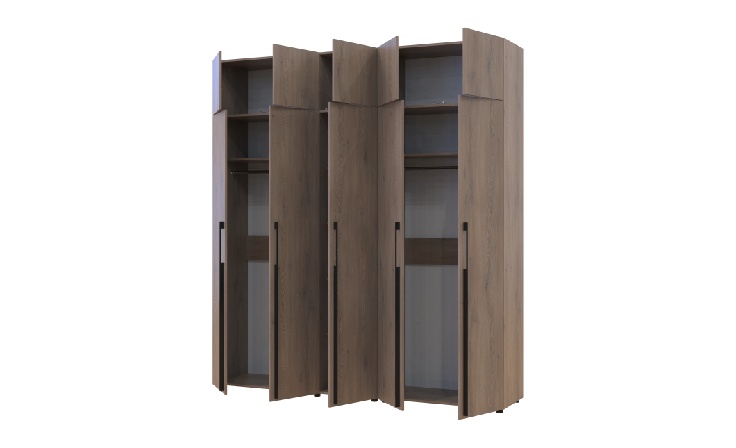 Kleiderschrank mit Aufsatz Doros Kasper Cremona Cannolo 2+3 Türen 225x50x245 (42005525)