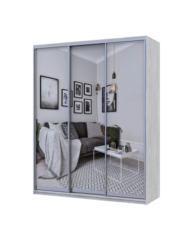 Kleiderschrank Doros City Light Natti Luc Schiebetüren mit Spiegel 225x60x225 (80736532)