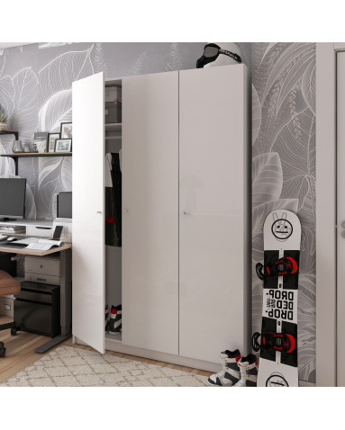 Kleiderschrank Doros Promo Schiebetüren Weiß 3 Türen 135x48x204 (80737071)