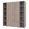 Kleiderschrank Doros Gelar Sonoma Eiche 3 Türen mit 2 offenen Regalböden 192,6x49,5x203,4 (42005049)