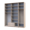 Kleiderschrank Doros Rondi mit Kleiderstange und hohem Oberschrank Kaschmir 4 Türen 220x52x260 (42005399)
