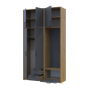 Drehtürenschrank Doros Rondi mit Kleiderstange und hohem Oberschrank Artisan Eiche/Graphitgrau 2 Türen 142x52x260 (42005277)
