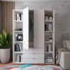 Kleiderschrank Doros Gelar Weiß 2 Türen mit 2 offenen Regalböden 153,9x49,5x203,4 (42005030)