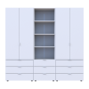 Kleiderschrank Doros Gelar Weiß 2+2 Türen Säulenschrank 215x49,5x203,4 (42005165)