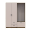 Kleiderschrank Doros Rondi mit Kleiderstange, Spiegel und Oberschrank Artisan Eiche/Graphitgrau 3 Türen 181x52x236 (42005287)