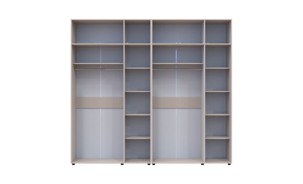 Kleiderschrank mit Aufsatz Doros Kasper Kaschmir 3+3 Türen 270x50x245 (42005526)