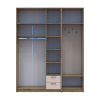 Kleiderschrank Doros Rondi mit Kleiderstange und Oberschrank Artisan Eiche/Kaschmir 3 Türen 181x52x236 (42005284)