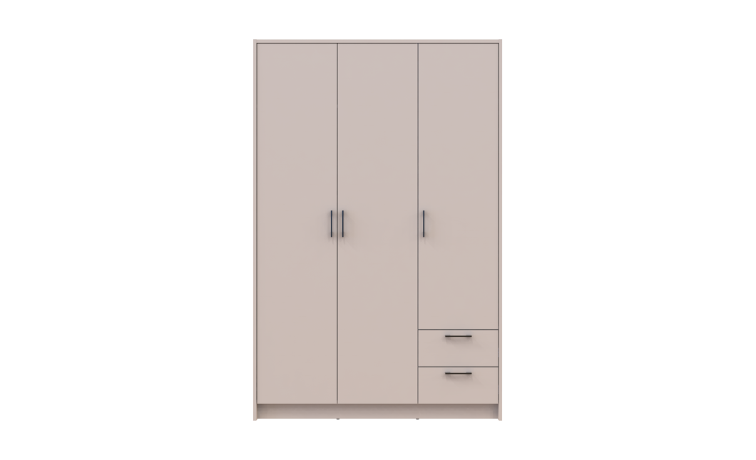 Kleiderschrank Doros Rondi mit Drehtüren Kaschmir 3 Türen 121x52x195 (80738472)