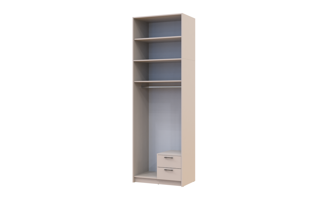 Kleiderschrank Doros Rondi mit Drehtüren mit Oberschrank und Spiegel Kaschmir 2 Türen 82x52x260 (80738483)