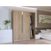 Kleiderschrank Doros City Light Schiebetüren Sonoma Eiche mit Spiegel 180x60x225 (41070010)