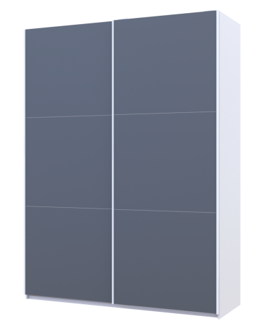 Kleiderschrank Doros G-Caiser Schiebetüren Weiß Graphitgrau 2 Türen 180x60x240 (42005093)
