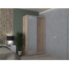 Kleiderschrank Doros City Light Schiebetüren Sonoma Eiche mit Spiegel 120x45x225 (42002033)