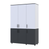 Kleiderschrank Doros Thorn Anthrazit/Weiß 3 Türen Böden 135x51,6x200 (44900516)