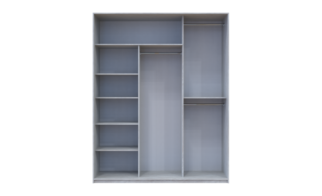 Kleiderschrank Doros City Light Natti Luc Schiebetüren mit Spiegel 225x60x225 (80736532)