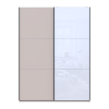 Kleiderschrank Doros G-Caiser Schiebetüren Kaschmir/Weiß Glas 2 Türen 180x60x240 (42005322)