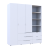 Kleiderschrank Doros Gelar Weiß 3 Türen Säulenschrank 176,2x49,5x203,4 (42005163)