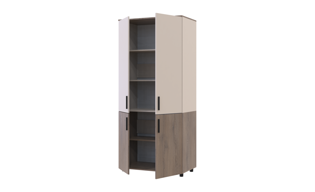 Kleiderschrank Doros Thorn Cremona Cannolo/Kaschmir 2 Türen Böden 90x51,6x200 (44900452)