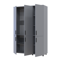 Kleiderschrank Doros Thorn Grau 3 Türen Kleiderstange 135x51,6x200 (44900487)