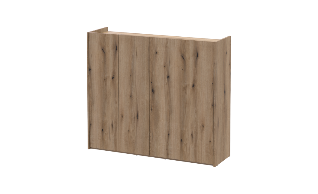 Schuhschrank Doros Kassel mit Spiegel Eiche Evoke 4 Türen 128×40×110 (42005501)