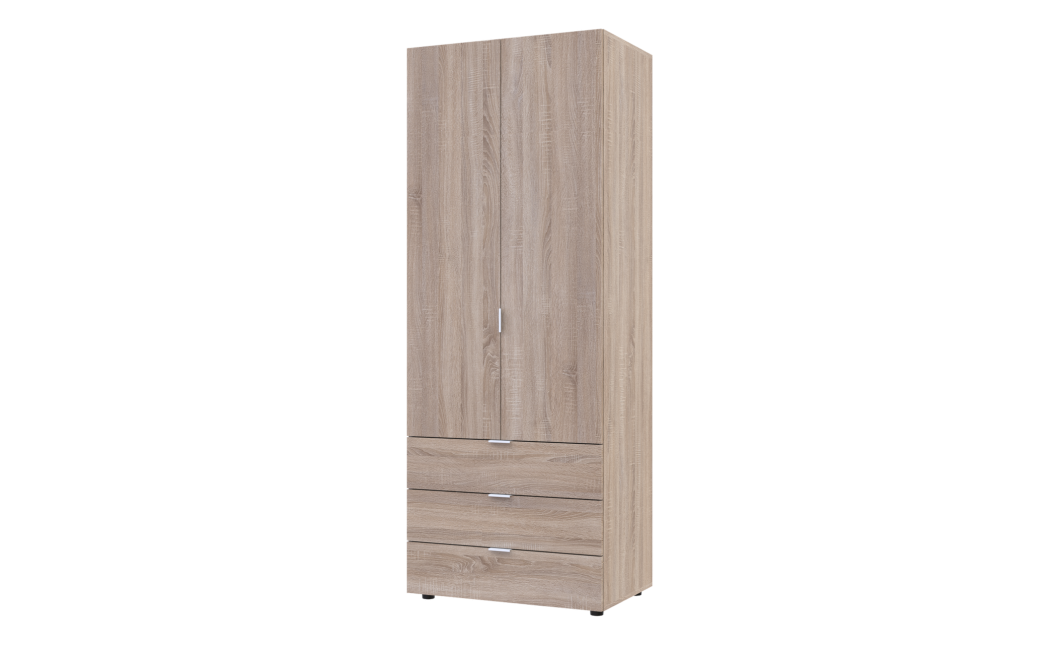 Kleiderschrank Doros Gelar mit Drehtüren Sonoma Eiche 2 Türen 77,5x49,5x203,4 (80737022)