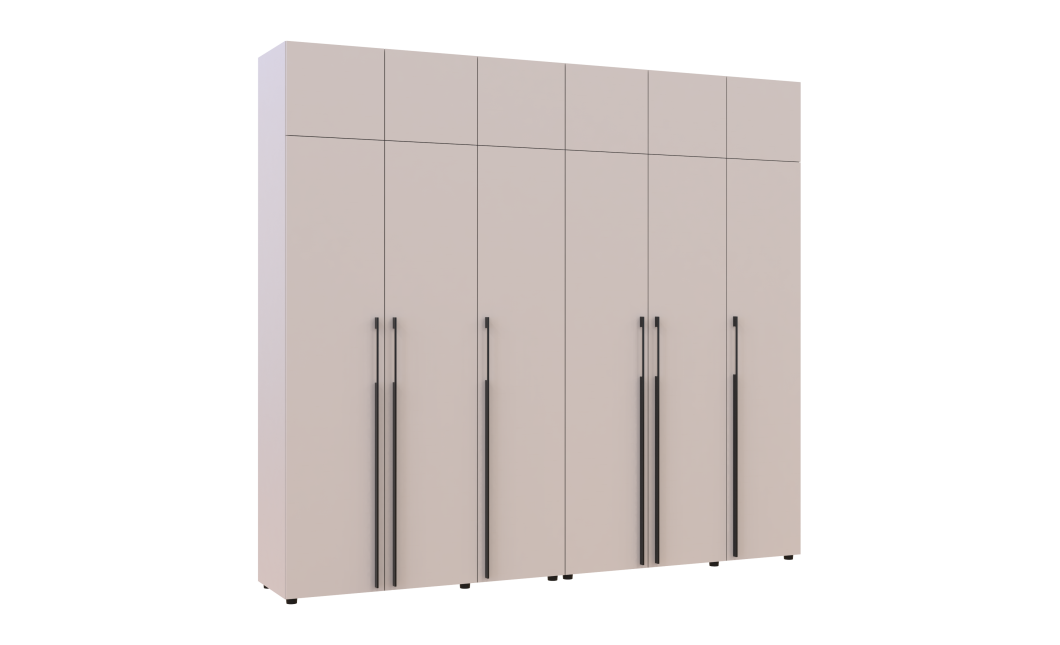 Kleiderschrank mit Aufsatz Doros Kasper Kaschmir 3+3 Türen 270x50x245 (42005526)