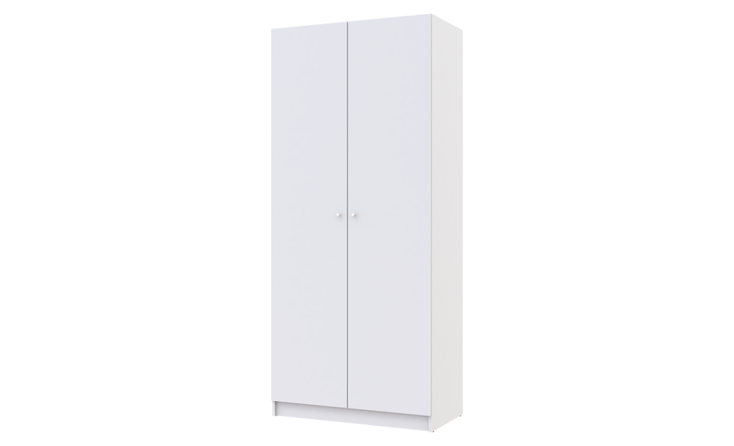 Kleiderschrank Doros Promo mit Drehtüren Weiß mit Böden 2 Türen 90x48x204 (42005100)