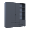Kleiderschrank Doros Gelar Graphitgrau 3 Türen Säulenschrank 176,2x49,5x203,4 (42005169)
