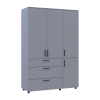 Kleiderschrank Doros Thorn Grau 3 Türen 3 Schubladen Böden 135x51,6x200 (44900490)
