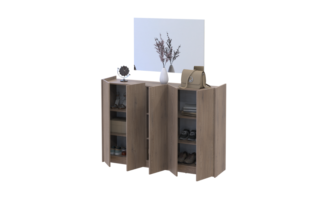 Schuhschrank Doros Kassel mit Spiegel Cremona Cannolo 5 Türen 159×40×110 (42005505)