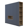 Kleiderschrank Doros Dale mit Drehtüren Anthrazit/Ewok Eiche 4 Türen 234x52x220 (42005339)