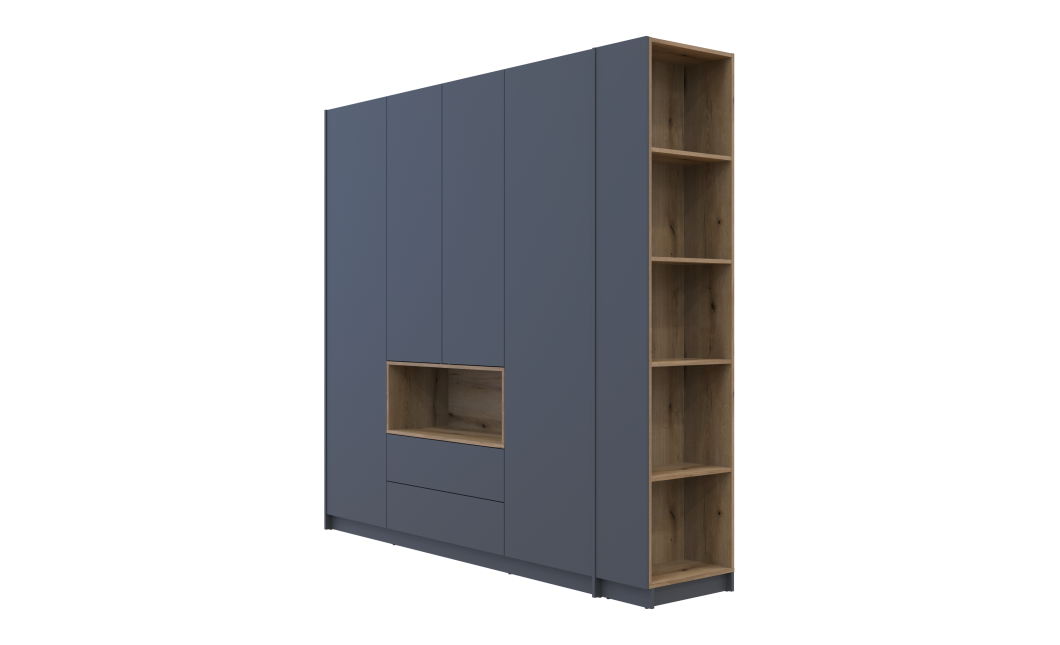 Kleiderschrank Doros Dale mit Drehtüren Anthrazit/Ewok Eiche 4 Türen 234x52x220 (42005339)
