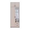 Kleiderschrank Doros Rondi mit Drehtüren mit Oberschrank und Spiegel Kaschmir 2 Türen 82x52x236 (80738470)