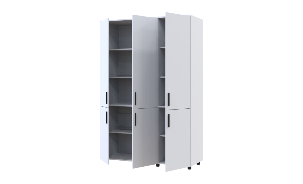 Kleiderschrank Doros Thorn Weiß 3 Türen Böden 135x51,6x200 (44900484)