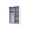 Kleiderschrank Doros G-Caiser Schiebetüren Weiß Graphitgrau mit Spiegel 160x60x240 (42005086)