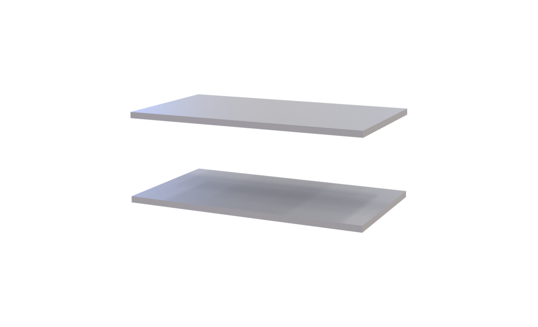 Regalböden Doros Kassel 2er-Set Grau 61,5x34,5x1,6 (41516228)