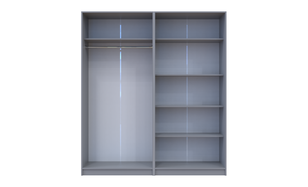 Kleiderschrank-Set Doros Promo Grau mit Regalen 2+2 Türen 180x48x204 (80737771)