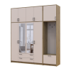 Kleiderschrank Doros Rondi mit Kleiderstange, Spiegel und hohem Oberschrank Artisan Eiche/Kaschmir 4 Türen 220x52x260 (42005302)