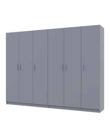 Kleiderschrank-Set Doros Promo Grau 3+3 Türen 270x48x204 (80737768)