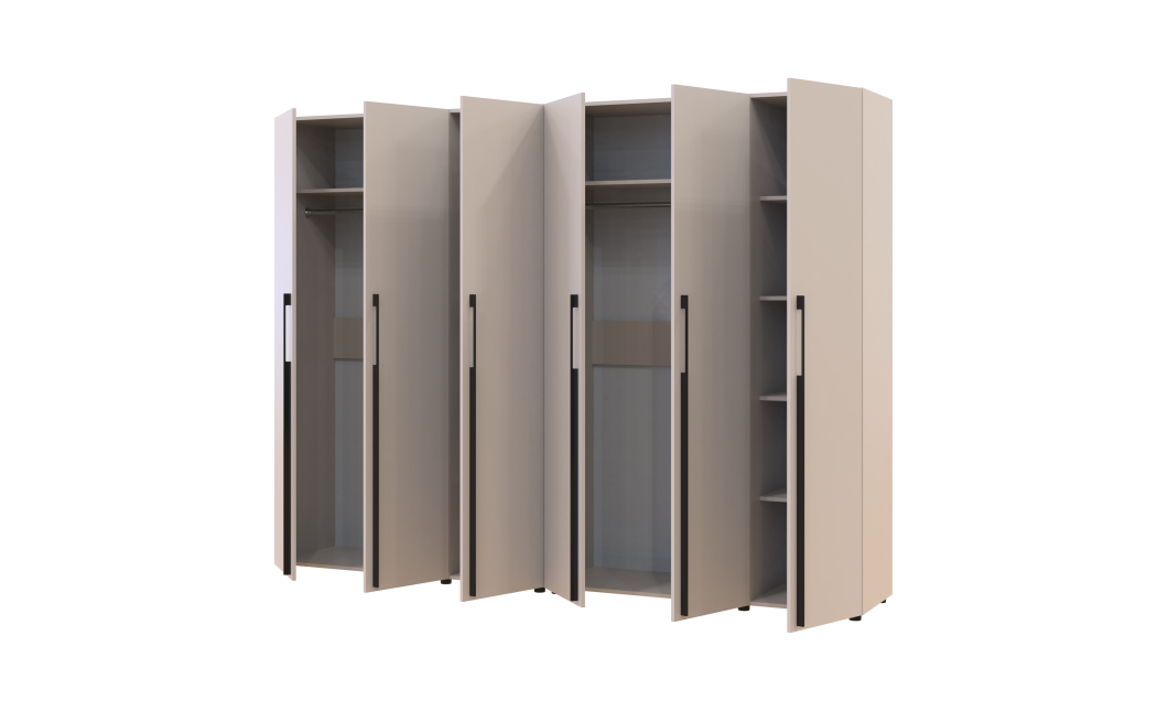 Kleiderschrank Doros Kasper Kaschmir 3+3 Türen 270x50x204 (42005516)