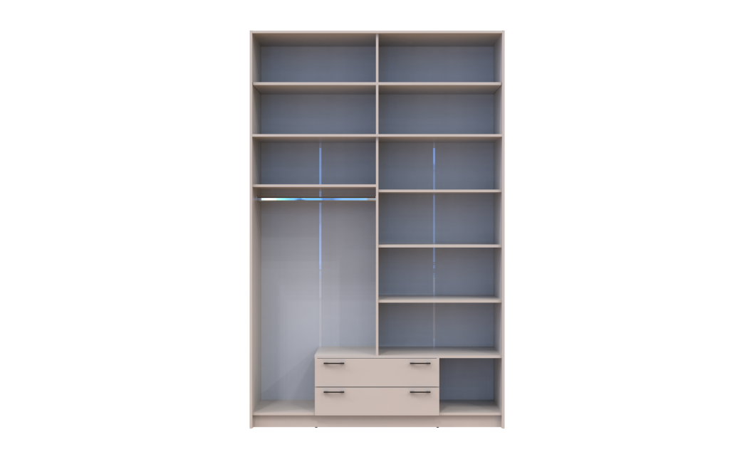 Kleiderschrank Doros Rondi mit Drehtüren mit Oberschrank Kaschmir 4 Türen 160x52x260 (80738488)