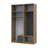 Drehtürenschrank Doros Rondi mit Kleiderstange, Spiegel und Oberschrank Artisan Eiche/Graphitgrau 2 Türen 142x52x236 (42005275)