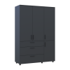 Kleiderschrank Doros Thorn Anthrazit 3 Türen 3 Schubladen Böden 135x51,6x200 (44900494)