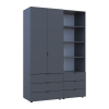 Kleiderschrank Doros Gelar Graphitgrau 2 Türen Säulenschrank 137,5x49,5x203,4 (42005168)