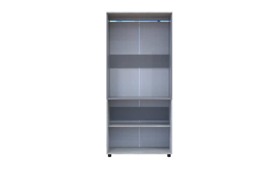 Kleiderschrank Doros Thorn Natti Kiefer/Grau 2 Türen Kleiderstange 90x51,6x200 (44900463)