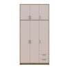 Kleiderschrank Doros Rondi mit Drehtüren mit Oberschrank Artisan Eiche / Kaschmir 3 Türen 121x52x260 (42005193)