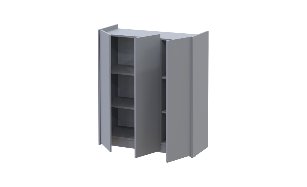 Schuhschrank Doros Kassel mit Spiegel Grau 3 Türen 97×40×110 (42005509)