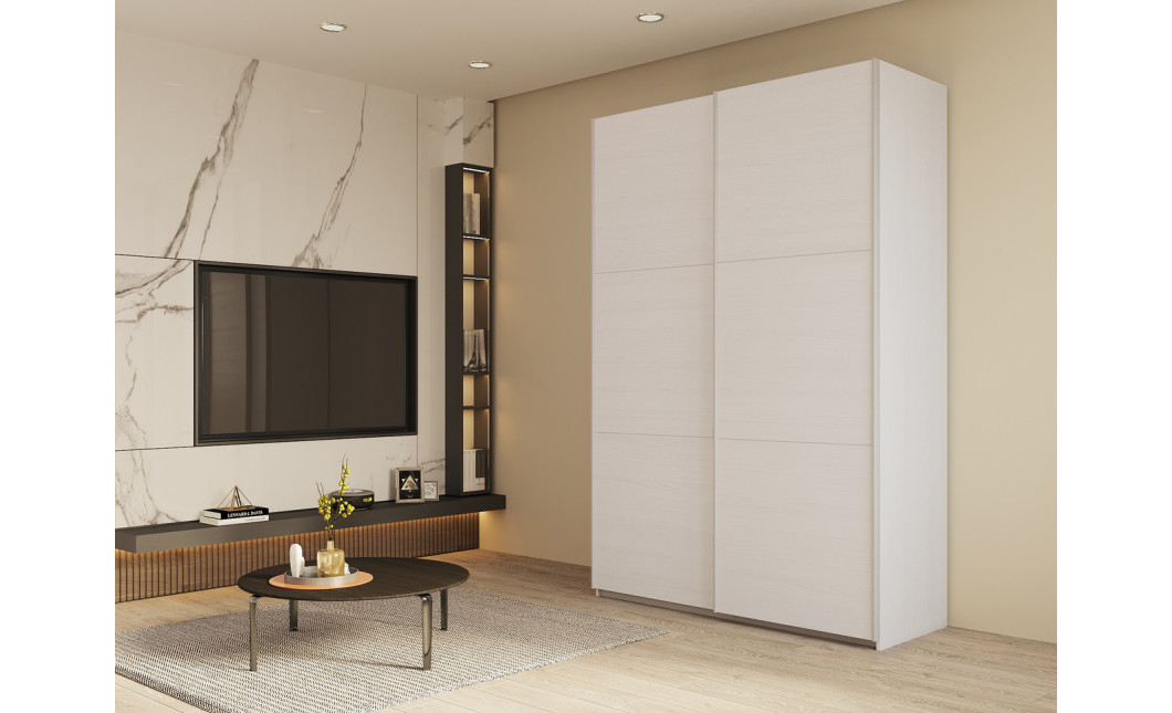Kleiderschrank Doros G-Caiser Schiebetüren Weiß 2 Türen 180x60x240 (42002108)