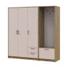 Kleiderschrank Doros Rondi mit Kleiderstange Artisan Eiche/Kaschmir 3 Türen 181x52x195 (42005280)