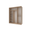 Kleiderschrank Doros City Light Schiebetüren Sonoma Eiche mit Spiegel 180x60x225 (44900030)